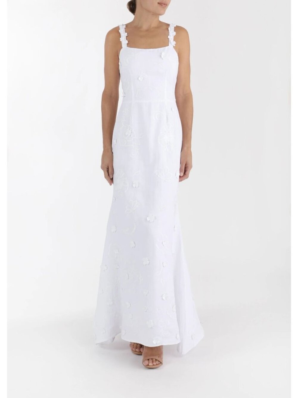 Fanm Mon Alexandra Embroidered Maxi Dress White Womens Size XXS